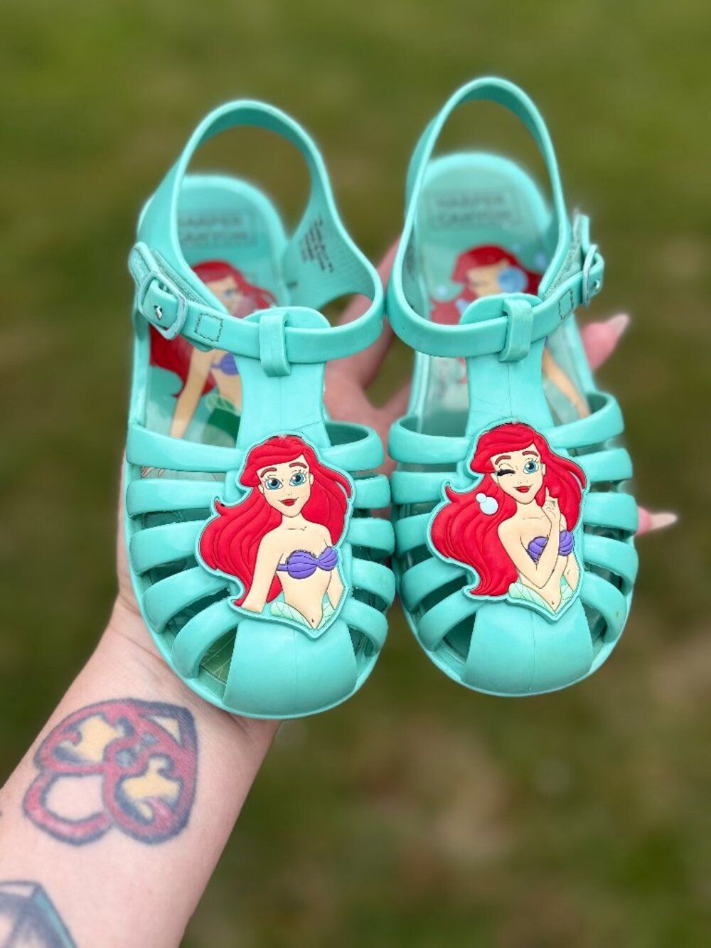 Disney Ariel Jelly Sandals sz11 Mermaidcore Y2K Coastal Grandmillennial Kid 3586